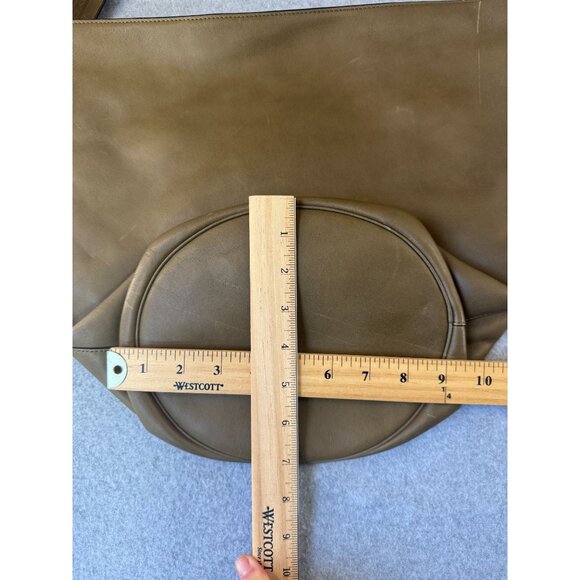 Coach Olive Green Leather Bleecker Bucket Bag Shoulder Zip‎ Close Purse Boho - Picture 15 of 16